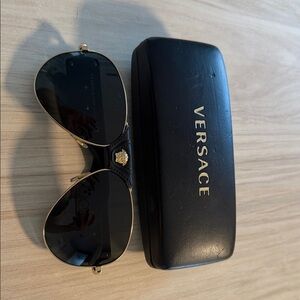 Versace Gold and Black Sunglasses